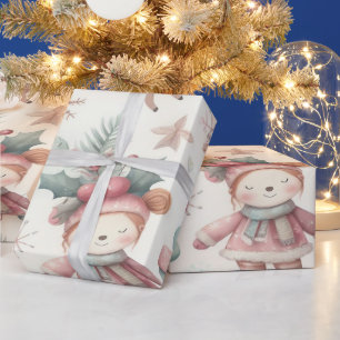 Joyful whimsical Christmas wrap Wrapping Paper