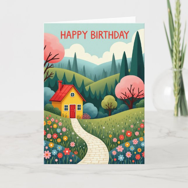 Joyful Whimsical House Card (Front)