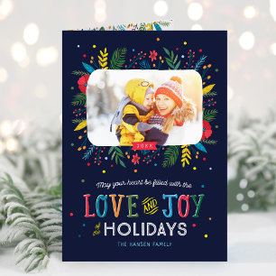 Joyful Whimsy Folded Holiday Photo Greeting Card