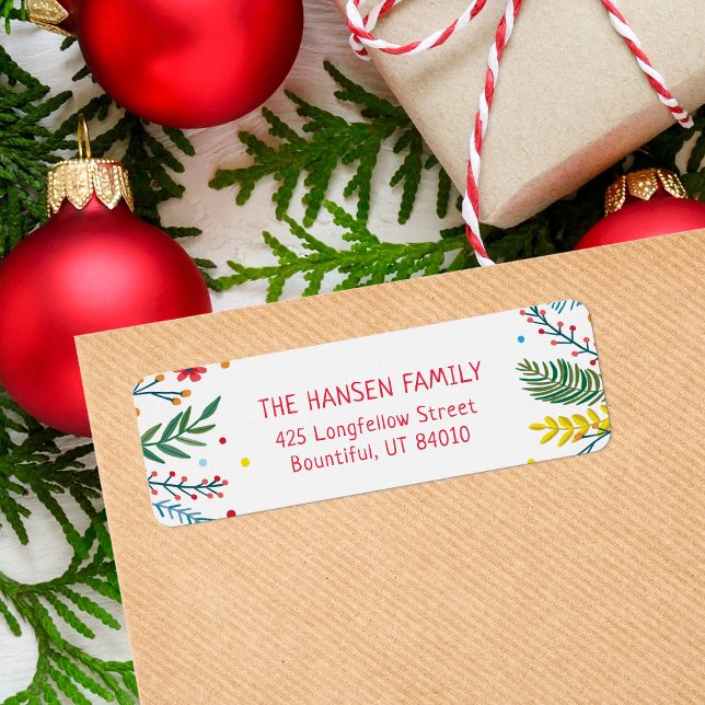 Joyful Whimsy Holiday Return Address Labels (Creator Uploaded)