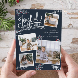 Joyful Wish Christmas Photo Collage Card