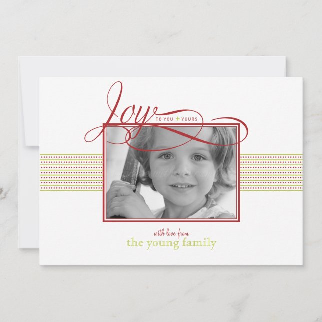 Joyful Wishes Christmas/ Holiday Photo Card (Front)
