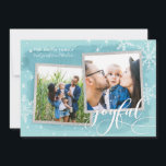 Joyful Wishes Christmas Multi Photo Collage Holiday Card<br><div class="desc">Spread joy and happiness this year with a card that pops! Featuring whimsical modern calligraphy script that says "joyful" on a textured blue background and accented with white snowflakes and snowfall. Customize your photos, your family names and individual names. On the back, there is a pattern of white snowflakes and...</div>