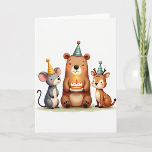 Joyful Woodland Friends Birthday Card