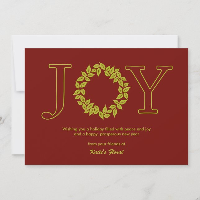 Joyful Wreath Business Holiday/Christmas Cards (Front)
