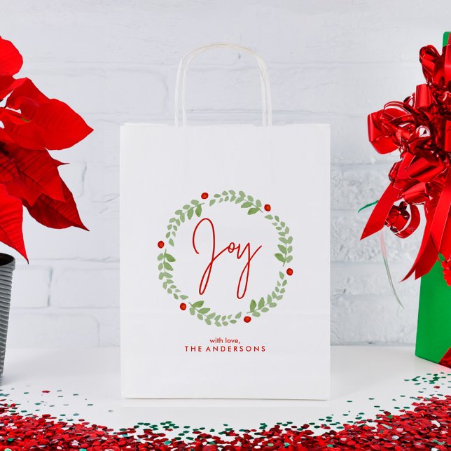 Joyful Wreath Medium Gift Bag (Creator Uploaded)