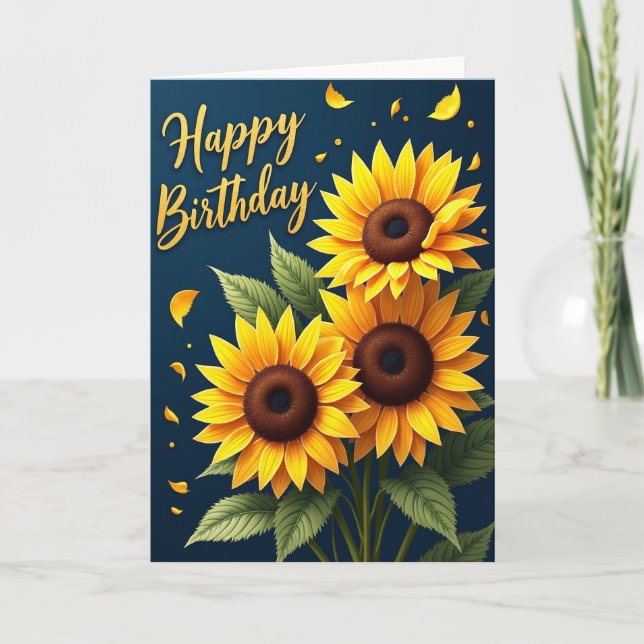 Joyful Yellow Flower Card (Front)