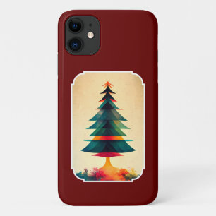 Joyfull Christmas Tree Geometric Artsy Design iPhone 11 Case