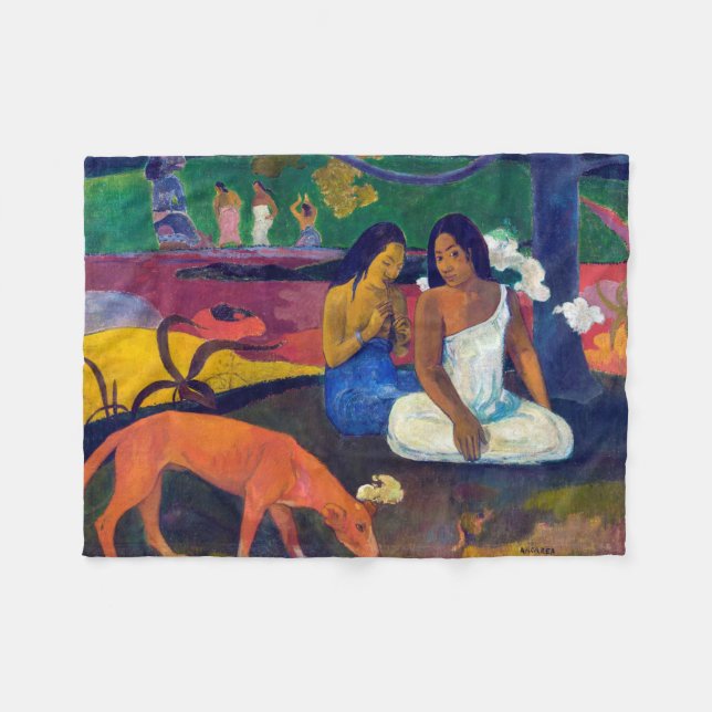 Joyfulness, Gauguin Fleece Blanket (Front (Horizontal))