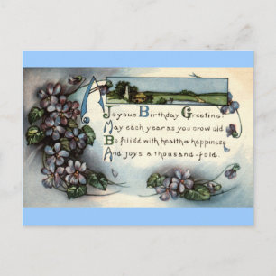 Joyous Birthday Greeting Repro Vintage 1918 Postcard