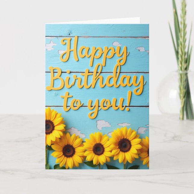 Joyous Birthday Wood Card (Front)