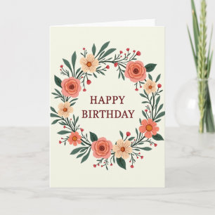 Joyous Botanical Wreath Card
