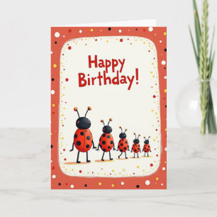 Joyous Bug Parade Birthday Card