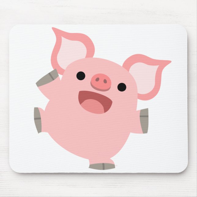 Joyous Cartoon Pig Mousepad (Front)