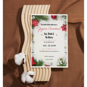 Joyous Christmas Minimalist Invitation   Modern 