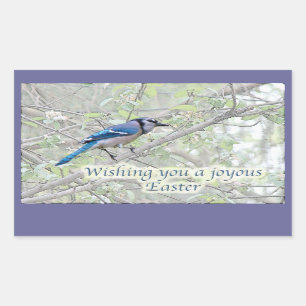 Joyous Easter Blue Jay Songbird Sticker