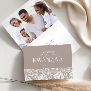 Joyous Flourish Inside Photo Folded Kwanzaa Holiday Card