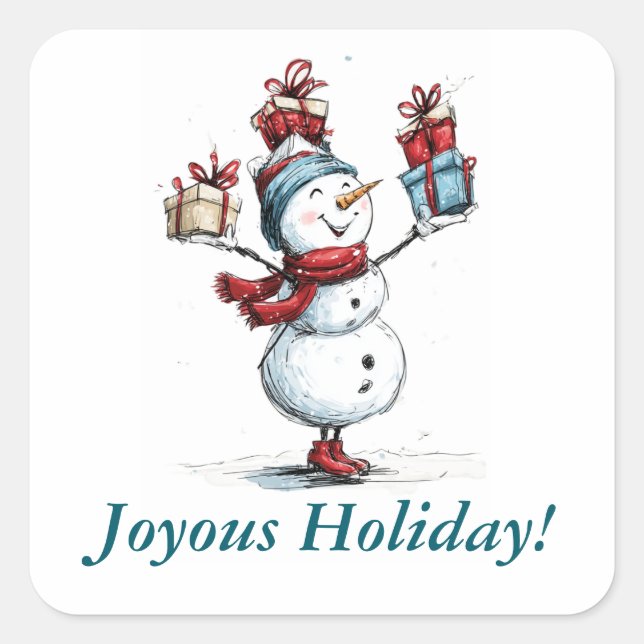 Joyous Holiday! Custom Holiday Sticker (Front)