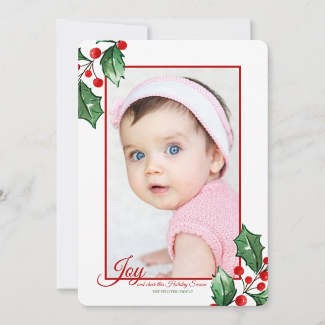 Joyous Holiday Photo Card (Front)