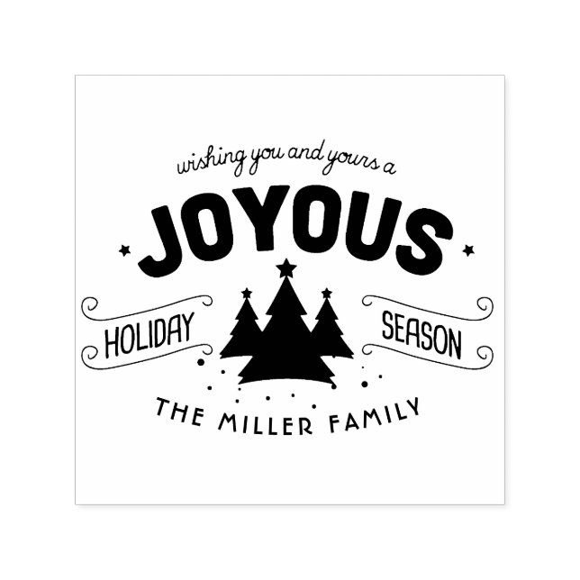 Joyous Holiday Season Fir Trees ID580 Self-inking Stamp (Design)