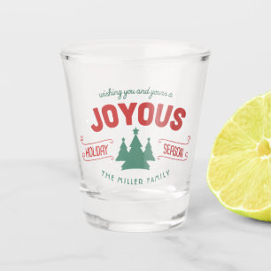 Joyous Holiday Season Fir Trees Red/Green ID580 Shot Glass