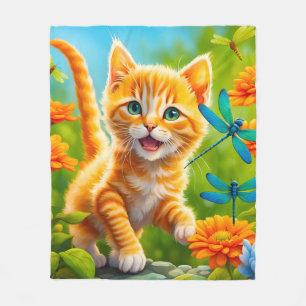 Joyous Kitten Fleece Blanket