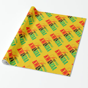 Joyous Kwanzaa Colours Typography Pattern Wrapping Paper