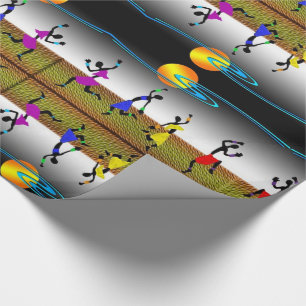Joyous Kwanzaa Dance Wrapping Paper