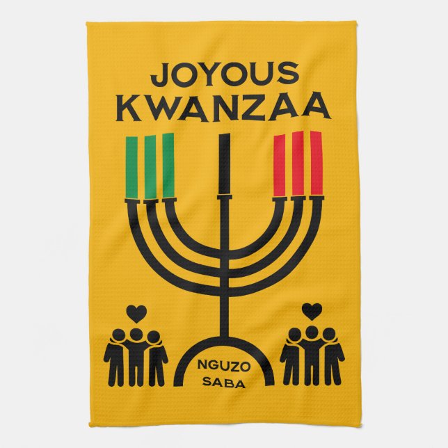 Joyous Kwanzaa Kitchen Towel (Vertical)