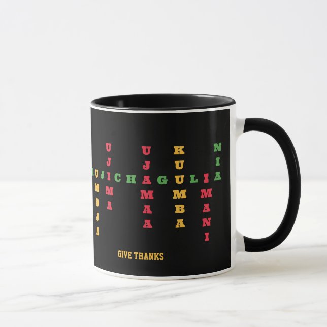 Joyous KWANZAA Principles Crossword Mug (Right)