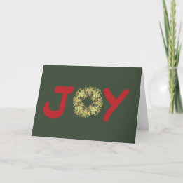 Joyous Light Hearted Wreath Christmas Card