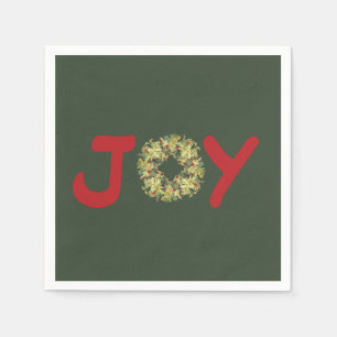 Joyous Light Hearted Wreath Christmas Napkin