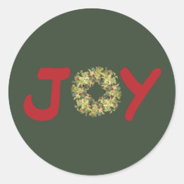 Joyous Light Hearted Wreath Christmas Stickers