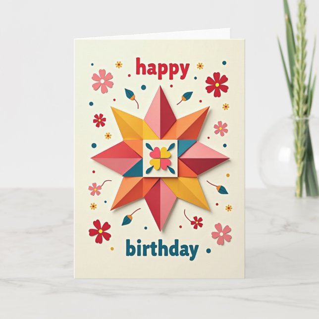Joyous Paper Star Card (Front)