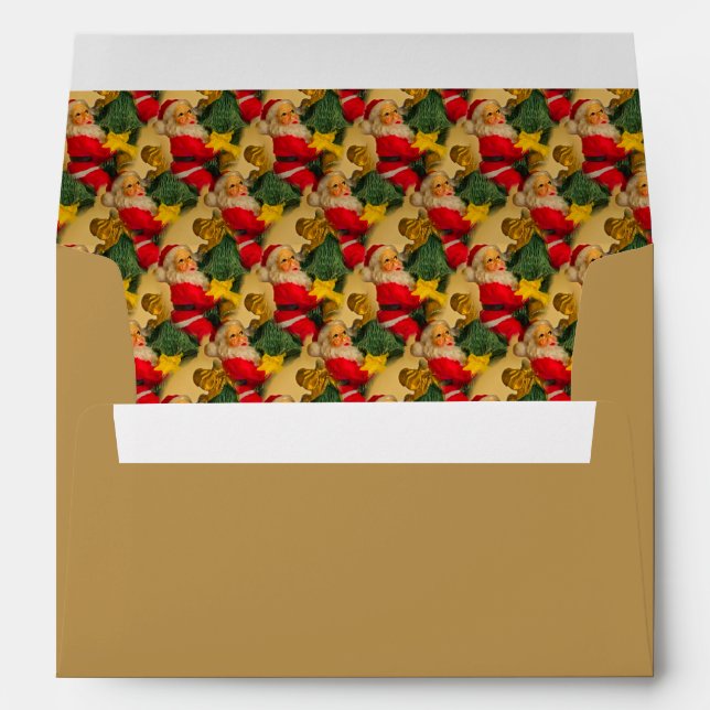 Joyous Santa and Christmas Tree Holiday Envelope (Back (Bottom))