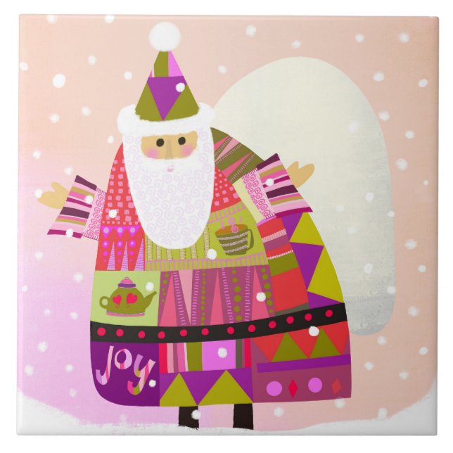 Joyous Santa Trivet (Front)