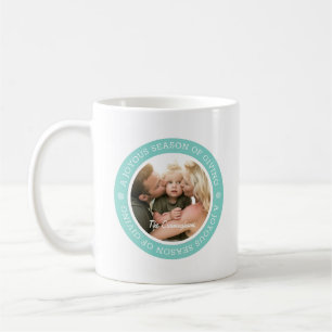 Joyous Season's Greetings   Custom Family Photo Coffee Mug