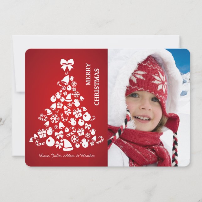 Joyous Tree Photo Holiday Card (Front)