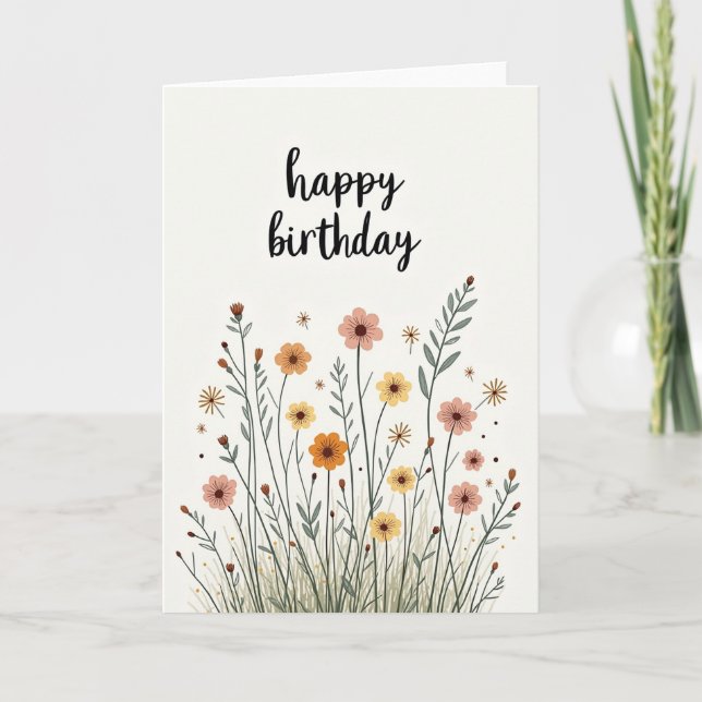 Joyous Wildflower Birthday Card (Front)