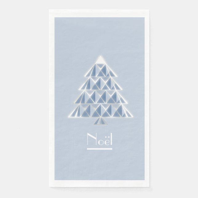 Joyoux Noel Blue Paper Guest Towels Napkin (Front)