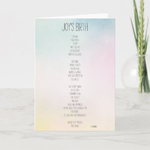 Joy's Birth Inspirational Poem Card