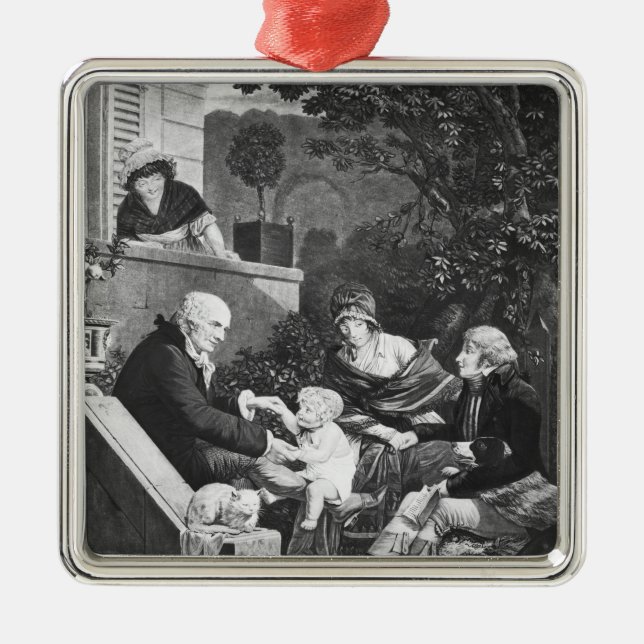 Joys of being a father, c.1797 metal ornament (Front)