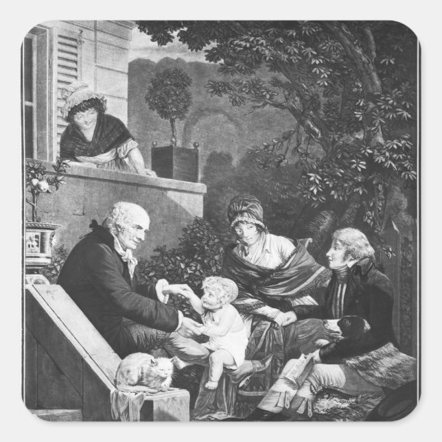 Joys of being a father, c.1797 square sticker (Front)