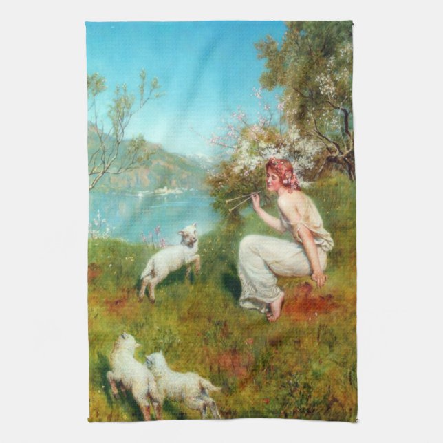 Joys of Spring (by John Collier) Kitchen Towel (Vertical)