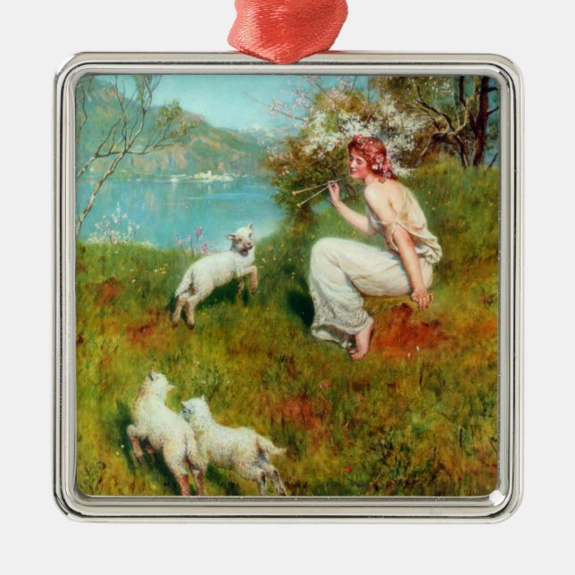 Joys of Spring (by John Collier) Metal Ornament (Front)