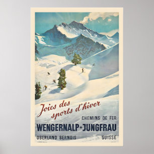 Joys of Winter Sports - Wengernalp Jungfrau Poster