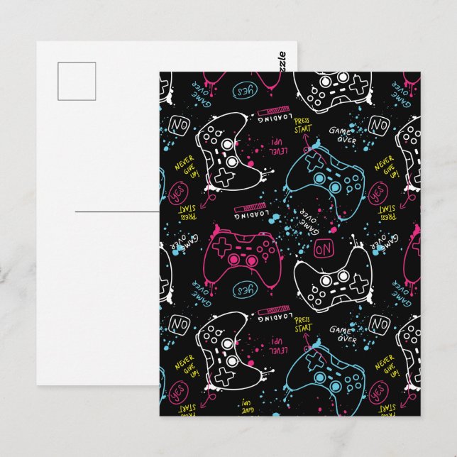 Joystick Controller Gaming Postcard (Front/Back)