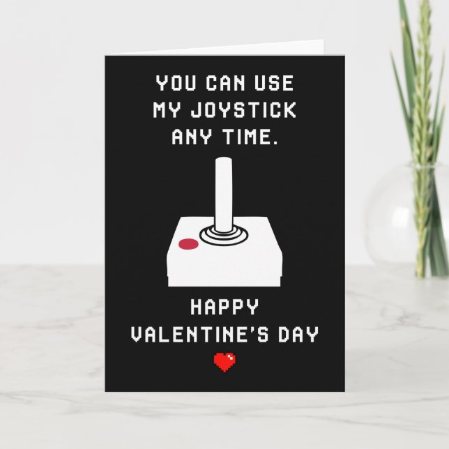 Joystick - funny videogame Valentine's day card (Front)