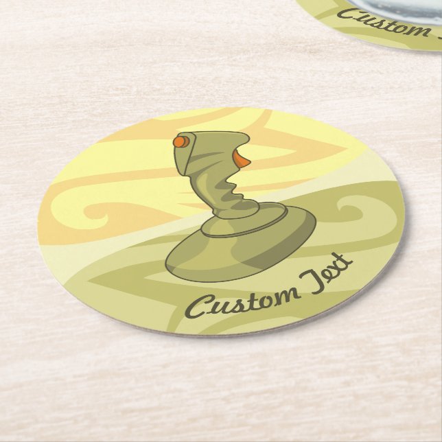 Joystick Round Paper Coaster (Angled)
