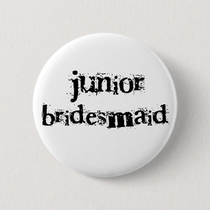 Jr. Bridesmaid Black Text 2 Inch Round Button